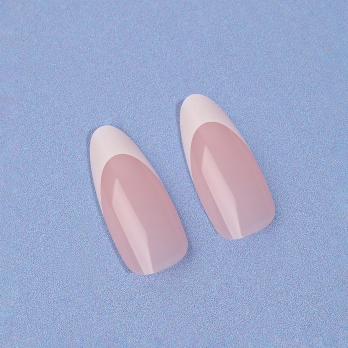 Накладные ногти &laquo;Classic French&raquo;, 24 шт, с клеевыми пластинами, форма миндаль, цвет нежно-розовый/белый