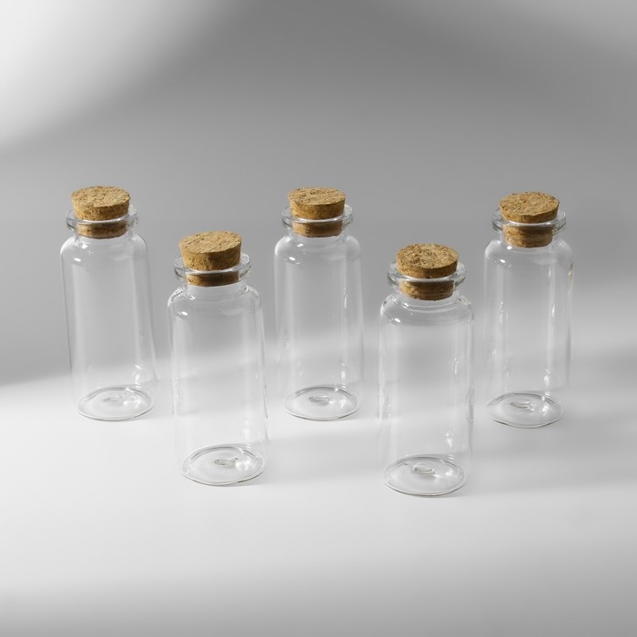 Баночки для хранения бисера d = 3 &times; 7,3 см, 5 шт