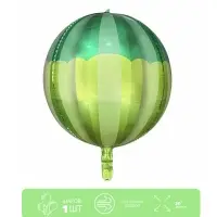 Воздушный шар фольгированный 20" &laquo;Сфера полосатая&raquo;, зелёный