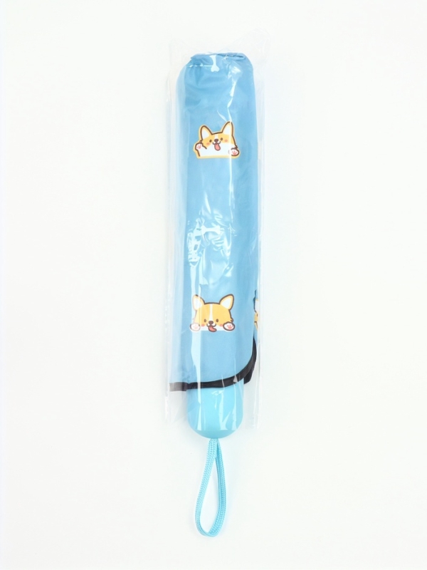 Зонт механический &laquo;Корги&raquo;, эпонж, 4 сложения, 8 спиц, R = 50/55 см, D = 110 см, цвет МИКС