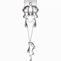 Гарнитур 2 предмета: кулон, серьги "Капли" таяние, цвет серебро