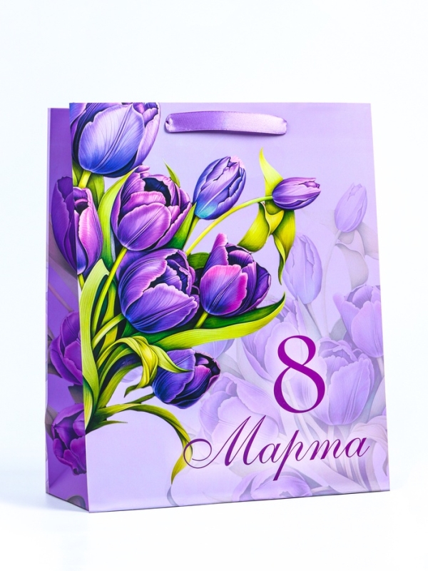 Пакет подарочный ламинированный вертикальный &laquo;Букет&raquo;, M 26 &times; 32 &times; 12 см