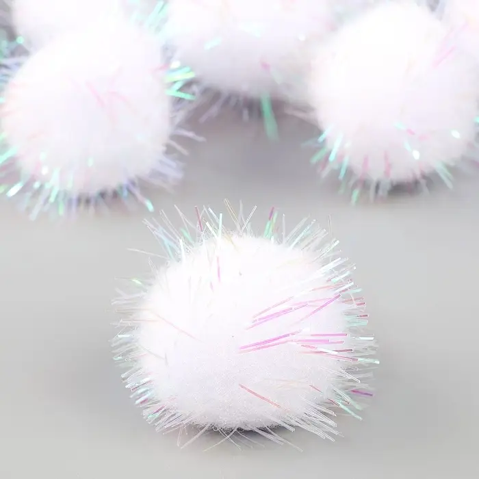 Набор деталей для декора &laquo;Бомбошки с блеском&raquo;, набор 18 шт., размер 1 шт &mdash; 2,5 см, цвет белый перламутр