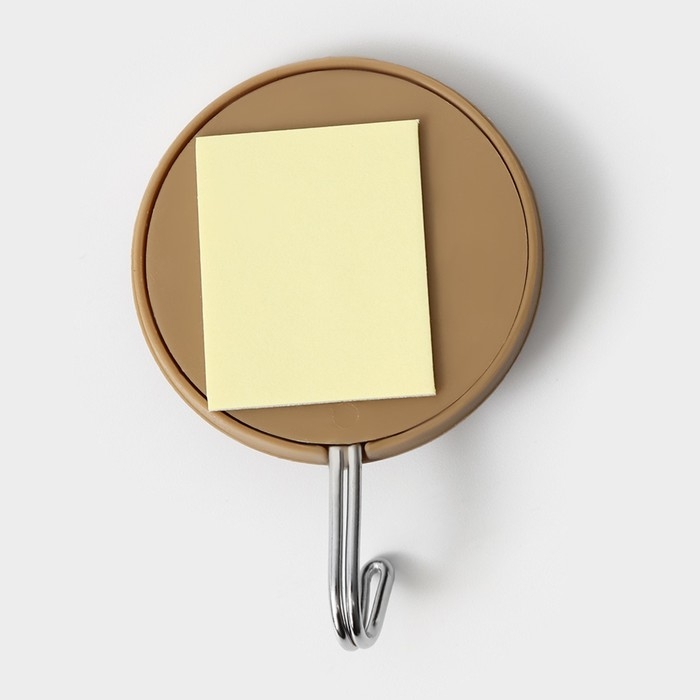 Крючки самоклеящиеся Доляна &laquo;Деревянные круги&raquo;, 3 шт, цвет коричневый