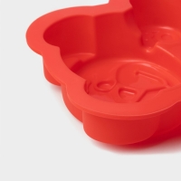 Форма для выпечки Доляна &laquo;Мишка&raquo;, силикон, 17,5&times;15&times;3 см, цвет МИКС