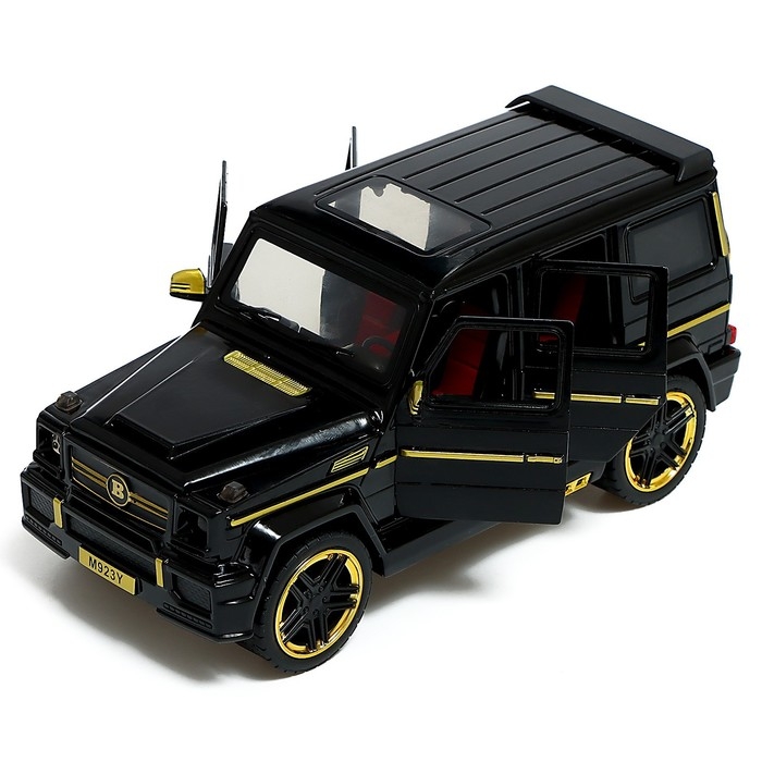 Машина металлическая, инерционная, 1:24, открываются двери, капот, багажник, цвет чёрный