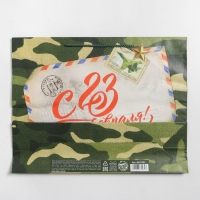 Пакет подарочный ламинированный горизонтальный, упаковка, &laquo;Письмо защитнику&raquo;, L 28 х 38 х 9 см