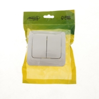 Выключатель Luazon Lighting "Орион", 10 А, 2 клавиши, скрытый, серебристый