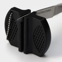 Заточка для ножей Доляна, 7,5&times;6&times;2,5 см, с 2 отделениями для стальных и керамических ножей, МИКС