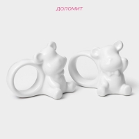 Набор колец для салфеток Доляна &laquo;Стильный мишка&raquo;, 2 предмета 9,6&times;4,8&times;7,2 см