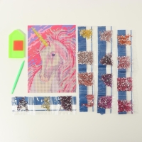 Алмазная мозаика с частичным заполнением на холсте &laquo;Единорог&raquo;, 15 х 21 см