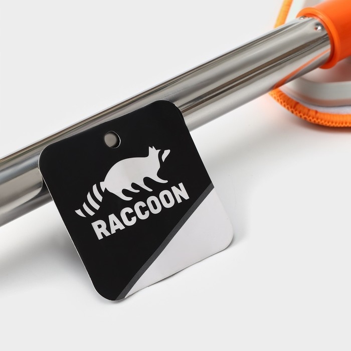 Окномойка фигурная Raccoon, стальная ручка, 2 секции, 102 см, насадка из микрофибры 20&times;15 см