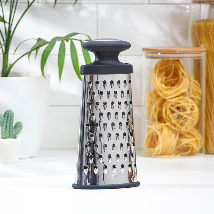 Тёрка овальная Доляна &laquo;Профи&raquo;, 24&times;12&times;6 см, прорезиненная, цвет ручки чёрный