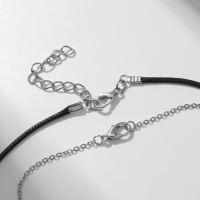 Кулоны &laquo;Неразлучники&raquo; на магните, половинки сердца, цвет чёрно-серебряный, 48 см