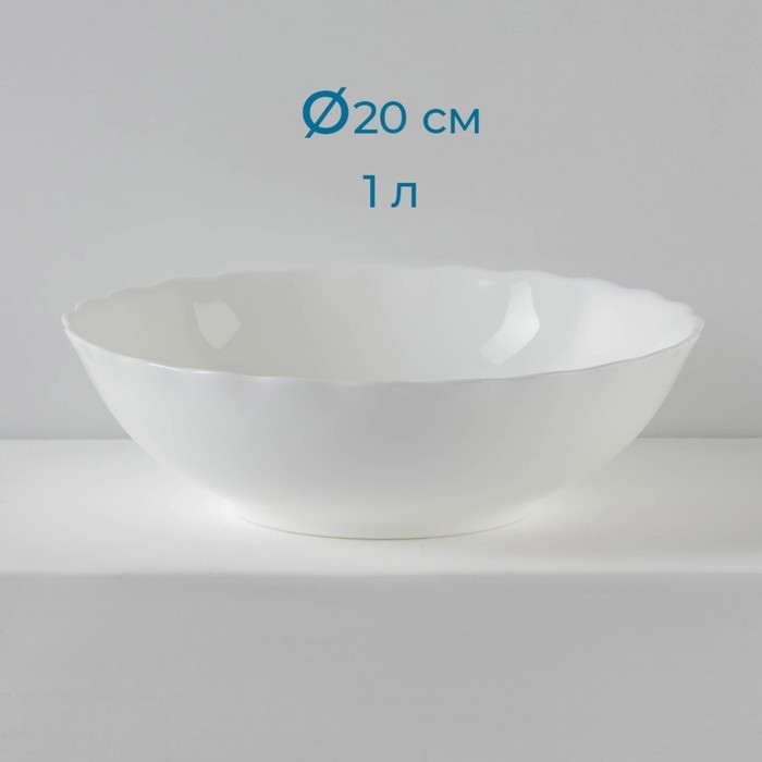 Набор салатников Доляна &laquo;Дива&raquo;, 7 предметов: 6 шт: d=11 см, 1 шт: d=20 см, стеклокерамика