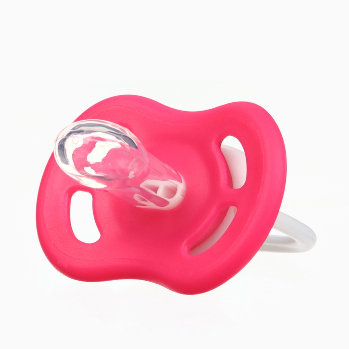 Набор: Соска - пустышка с держателем &laquo;Слоник&raquo;, анатомическая +6 мес, цвет розовый