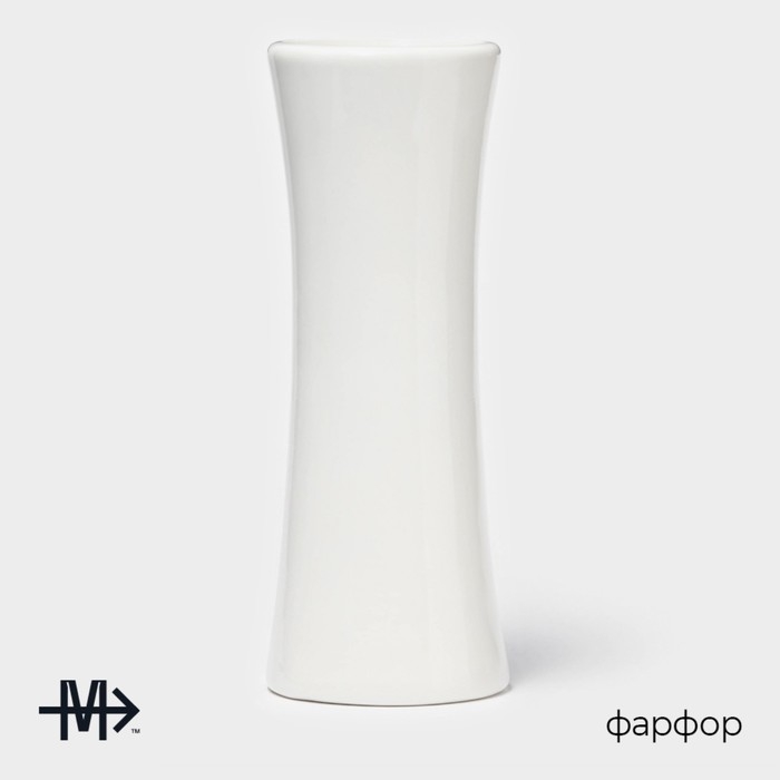 Ваза для цветов фарфоровая Magistro &laquo;Бланш&raquo;, 7,7&times;18,5 см, цвет белый