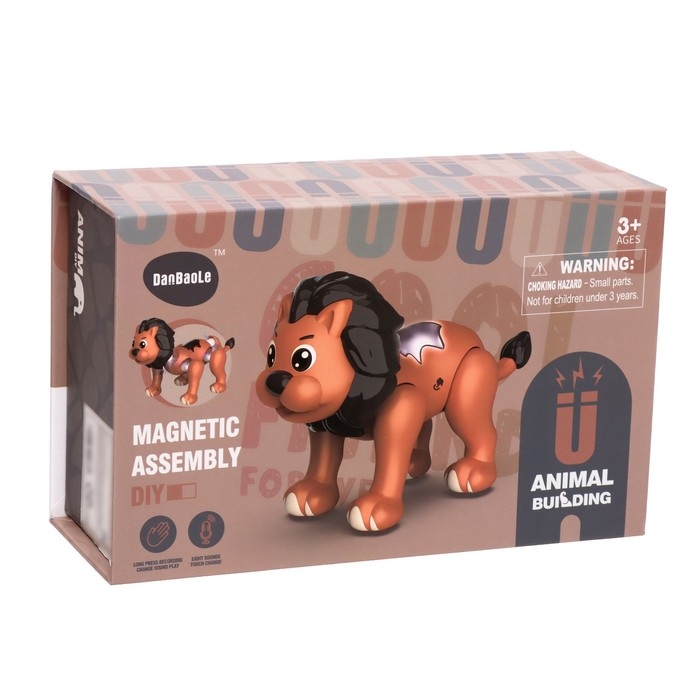 Конструктор магнитный &laquo;Лев&raquo;, 7 деталей