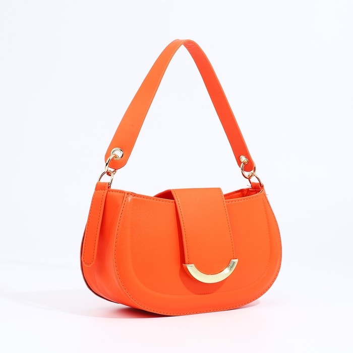 Сумка-багет на молнии, цвет оранжевый