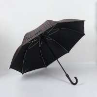 Зонт - трость полуавтоматический &laquo;Клетка&raquo;, эпонж, 8 спиц, R = 58/70 см, D = 140 см, рисунок МИКС