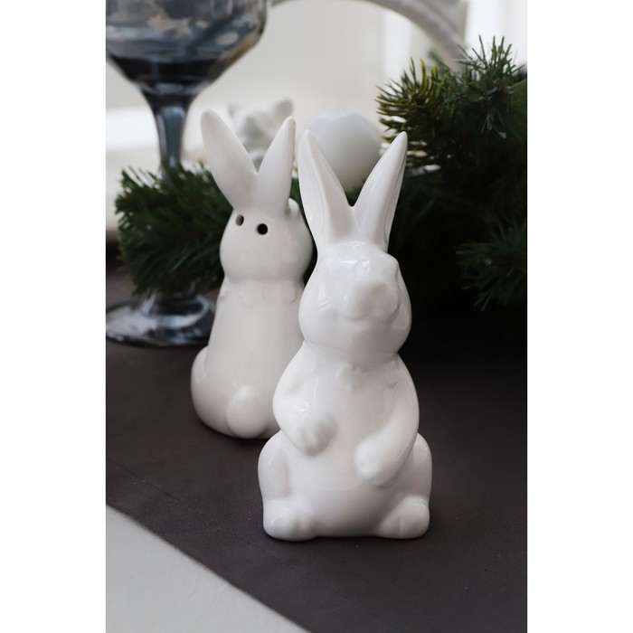 Набор для специй Доляна &laquo;Зайка&raquo;, 2 предмета: солонка 50 мл, перечница 50 мл, цвет белый