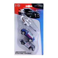 Набор металлических машин &laquo;Полиция&raquo;, 3 штуки, МИКС