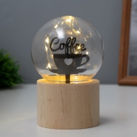 Ночник &laquo;Шар-люблю кофе&raquo; LED 3хAG10 шар 8см 6,5х6,5х11,5см