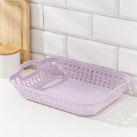 Поднос пластиковый прямоугольный Доляна &laquo;Плетение&raquo;, 32&times;23&times;5 см, цвет МИКС