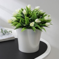 Кашпо для цветов со вставкой &laquo;Арте&raquo;, 1,2 л, цвет жемчуг-прозрачный