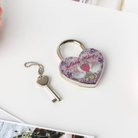 Замок свадебный с ключом &laquo;Любовь навсегда&raquo;.