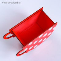 Кашпо деревянное "Чашка в горошек", красный, 20&times;9&times;11 см