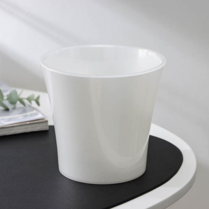 Кашпо для цветов со вставкой &laquo;Арте&raquo;, 1,2 л, цвет жемчуг-прозрачный