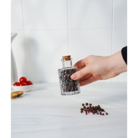 Баночка стеклянная для специй с пробковой крышкой Доляна &laquo;Парфе. Ажур&raquo;, 100 мл, 10&times;5 см