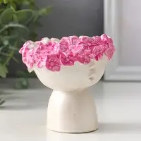 Подсвечник для тонкой свечи &laquo;Девочка в венке малая&raquo;, 7.5&times;9&times;8 см, перламутр