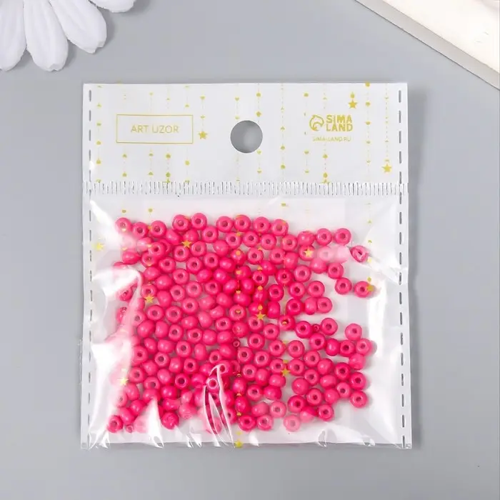 Бисер стекло 6/0 "Кукольный розовый" 15 гр