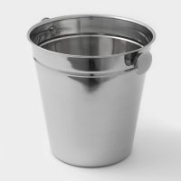 Ведро для льда из нержавеющей стали Доляна, 4,5 л, 20,5&times;20,5 см, цвет хромированный
