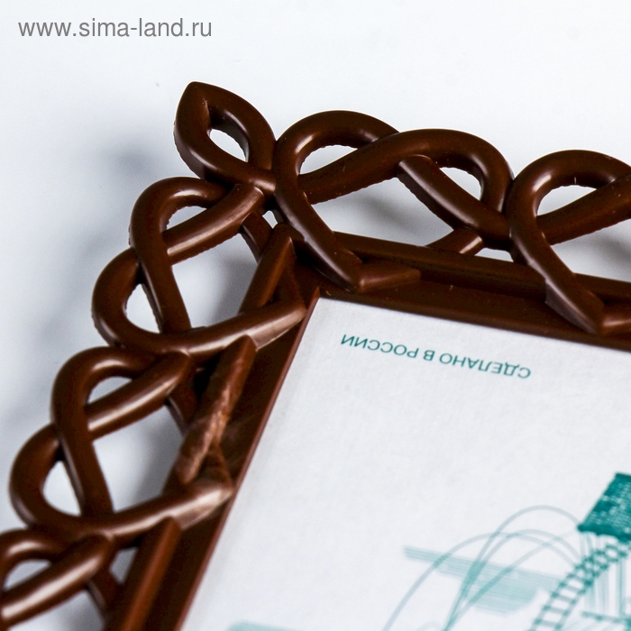 Фоторамка 10х15 см пластик L-7 орех (пластиковый экран)