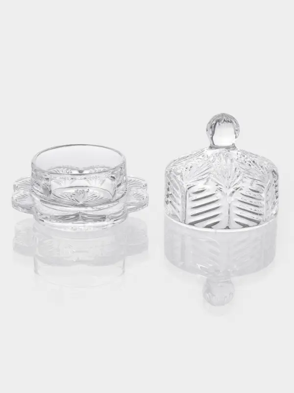 Икорница с крышкой "Цветок" 9х9х8,5 см, прозрачный