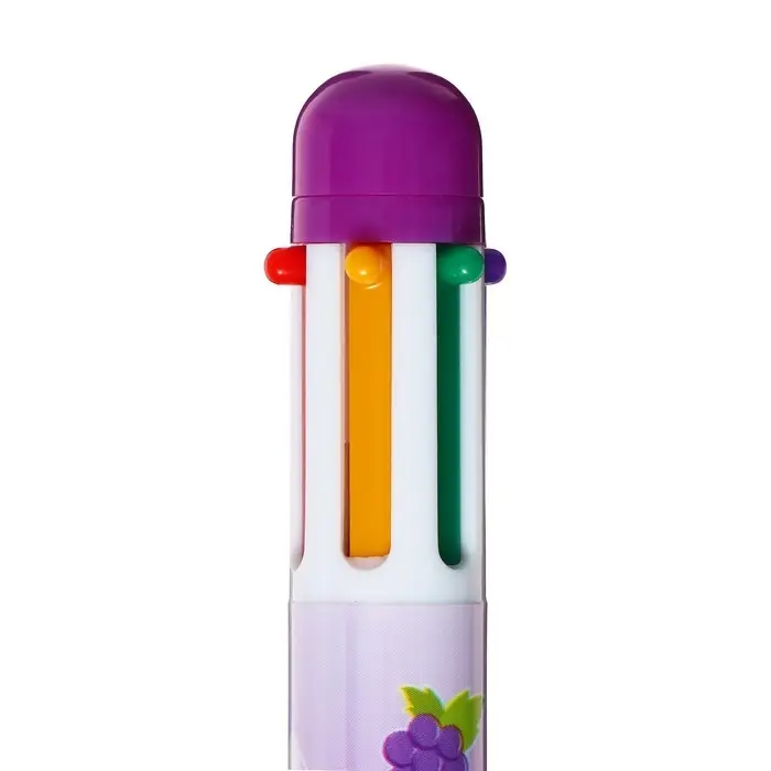 Ручка шариковая многоцветная Calligrata, автоматическая, 6 цветов, с рисунком, МИКС