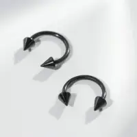 Пирсинг в бровь циркуляр, шип, d=8 мм, пара, чёрный