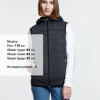 Жилет с капюшоном унисекс Gotland, черный, размер L