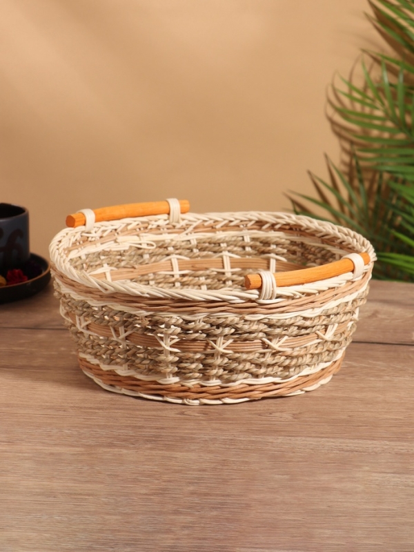 Корзина плетеная 28x28x11 см, ротанг