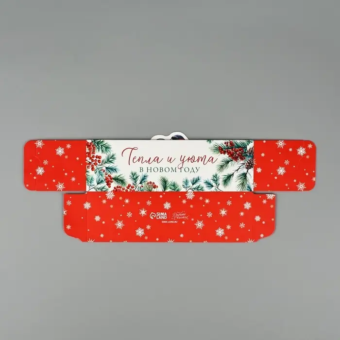 Коробочка для макарун &laquo;Снегири&raquo;, 18 х 5.5 х 5.5 см