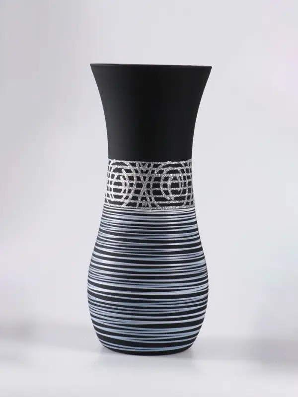 Ваза &laquo;Эридан. Узор&raquo;, h=26 см, стекло, чёрная