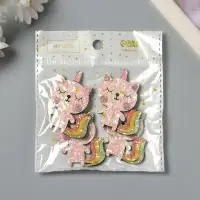 Декор для творчества войлок блеск "Котик единорог" 5х4 см