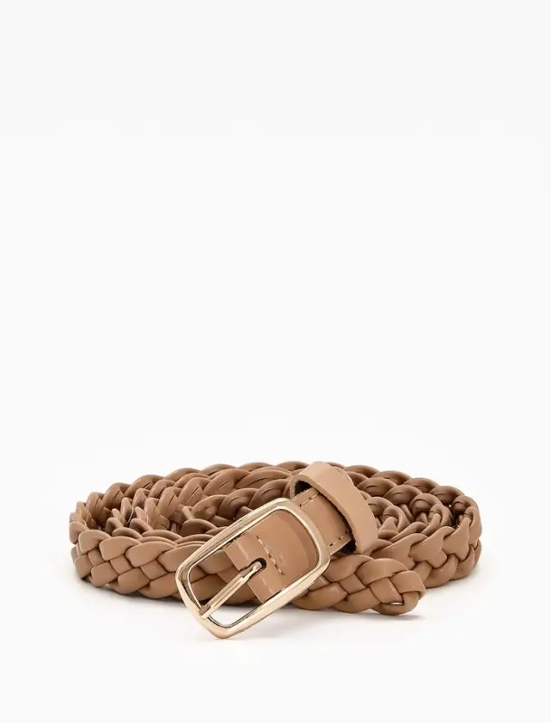 Ремень жен 03-01-01-01, Июнь2501, 1,8*0,3*110 см, без винта, пряж золото, 1 прокол, бежевый   109031