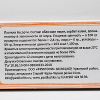 Пастила ассорти: яблок, груш, перс, вишн, дыня, апельс, барбар 900 г