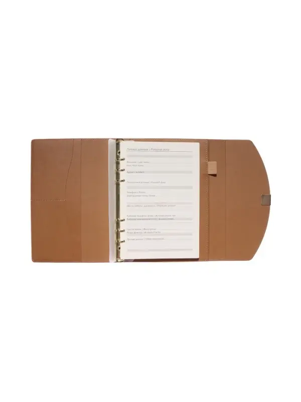 Органайзер на кольцах, A5, с клапаном, 80л, линия, к/зам, Оражевый