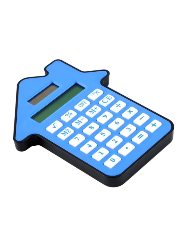Калькулятор настольный "Домик", 08-разрядный, голубой