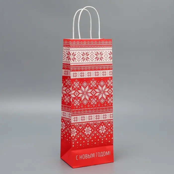 Пакет под бутылку &laquo;Морозко&raquo;, 13 x 36 x 10 см